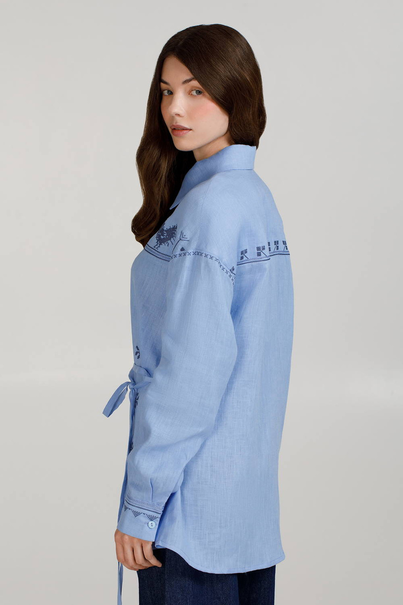 Women's embroidered shirt Dawn blue